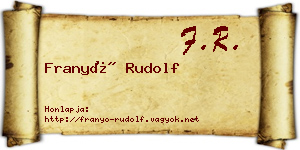 Franyó Rudolf névjegykártya